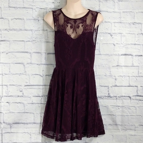 Express Lace Dress Purple Sleeveless Sz S - Picture 1 of 5